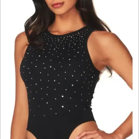 Forever 21 Tops - Forever 21 Black Studded Bodysuit